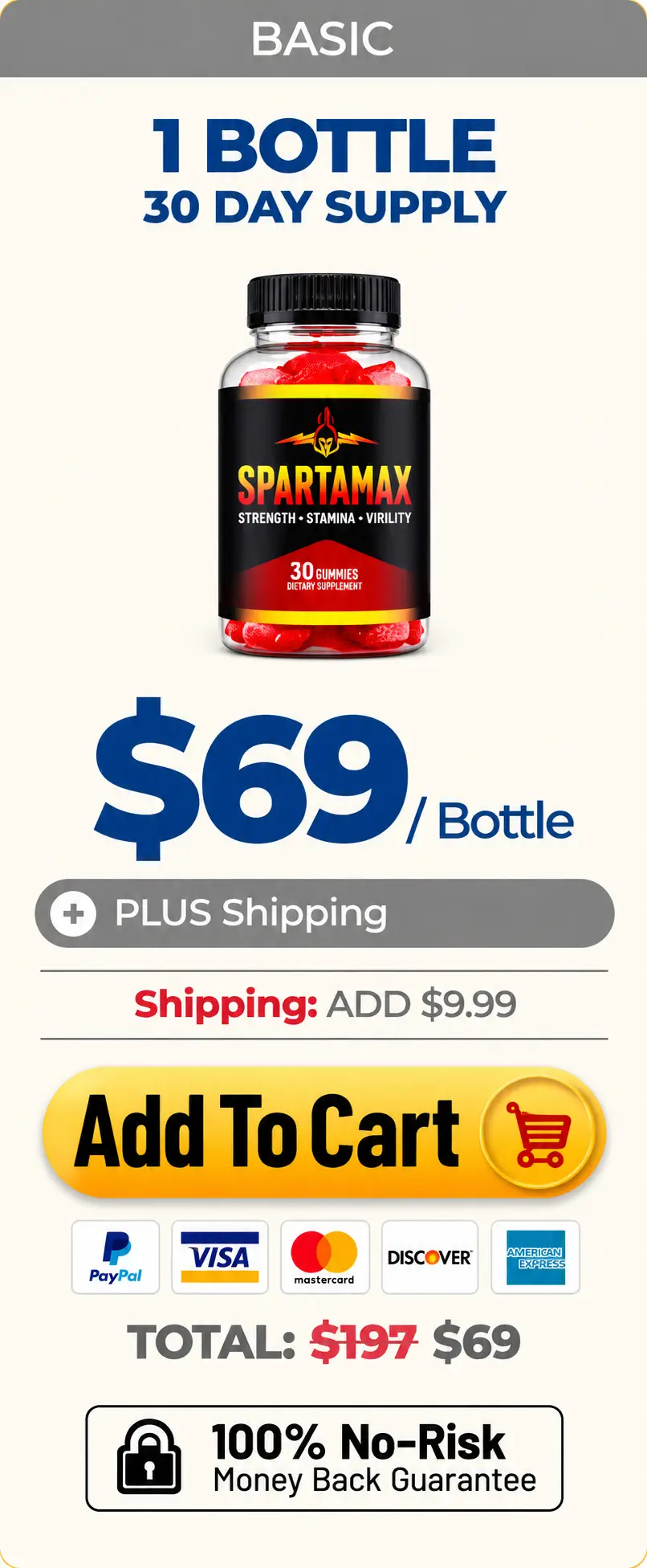 Spartamax 1 bottle basic pricing package